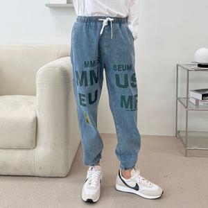 남성조거팬츠 뮤지엄 프린팅 스트릿 데님조거 팬츠 OD-220952