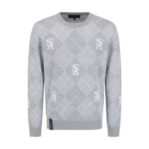 [세인트앤드류스]양말증정 남성 STA 로고 아가일 긴팔 니트  811E4SR204