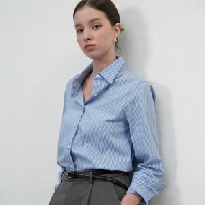 WOMAN 스트라이프 리벳 셔츠 [BLUE] / WBE3L03505