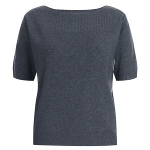 샵앤) 국산 여성 스퀘어넥 부분골지 간절기 반팔 니트티 BOM-WKN-20786-차콜