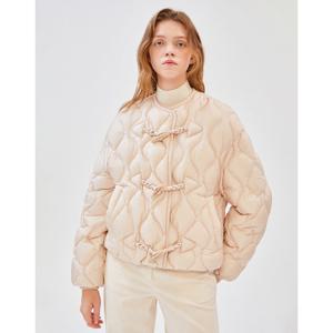 질스튜어트 뉴욕 여성 24FW PREMIUM 핑크 더플 퀼팅 구스다운 경량 숏 점퍼 JSJU4D110P1