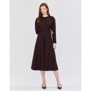 질스튜어트 뉴욕 여성 24FW 울 85% 와인 멜란지 핀턱 디테일 롱원피스 JSDR4D430D3