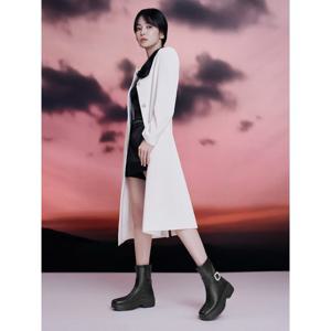 [핏플랍][삼성물산공식]여성 크리스탈 버클 레더 숏 부츠_블랙 (FT59K2B145)