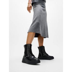 [핏플랍][삼성물산공식]여성 젬 트림 레더 레이스업 앵클부츠_블랙 (FT59K2B205)