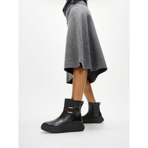 [핏플랍][삼성물산공식]여성 스퀘어링 레더 플랫폼 앵클부츠 블랙 (FT59K2B025)