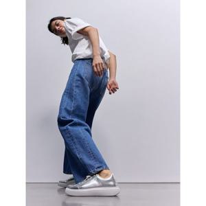 [핏플랍][삼성물산공식]여성 메탈릭 레더 스니커즈 실버 (FT59K2N162)