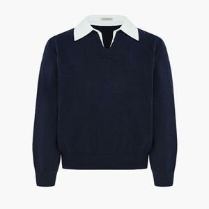 [린]MARIO배색 칼라 니트 풀오버 LCPOPJ0100