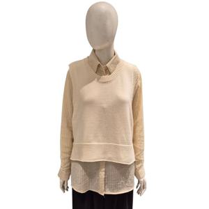 [에이비에프지]니트 조끼 롱 셔츠 셋업 ADZ4HB35K