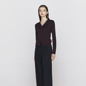 [지오다노]우먼 여 브이넥 긴팔 가디건 골지 스판 니트 355904