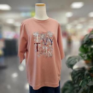 스테파니 HC07 물감 프린팅 포인트 라운드 칠부 티셔츠 A25TS5307