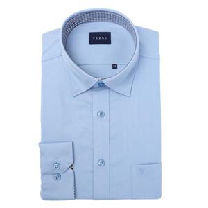 25FW 긴팔셔츠 일반핏 레이온 뱀부 스판 블루 배색 스냅셔츠YJEFBR104BL