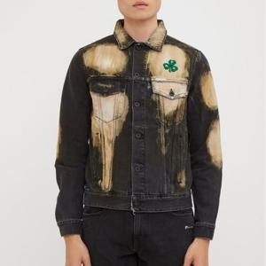 25 FW 오프화이트 Clover 클로버 디스트레스트 블리치 데님 자켓 OMYE005E183860157799