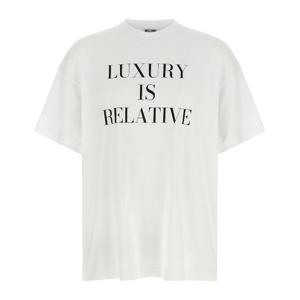 모스키노 프론트 백 프린트 코튼 인터록 티셔츠 A07015442 1001