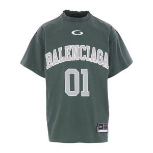 발렌시아가 다크그린 코튼 저지 티셔츠 850353 TTVG26399