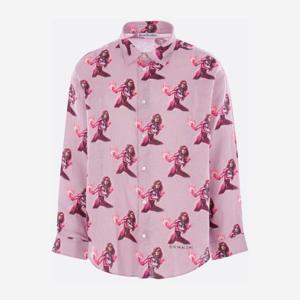 아크네스튜디오 릴렉스 핏 프린트 리넨 셔츠 BB0624 415