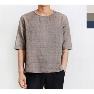 린넨반팔티셔츠 시원한 남자 린넨 반팔 티셔츠 1P 여름 오버핏 티