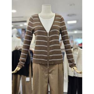 오조크 세이브존01 가로스트라이프 지퍼 라운드 긴팔스웨터 HOTFCWR572