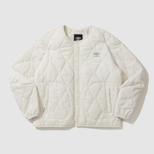 엄브로자켓 LQC UP323CPJ93-OBE 라운드넥 다이아 퀼팅 패딩 자켓 IVORY