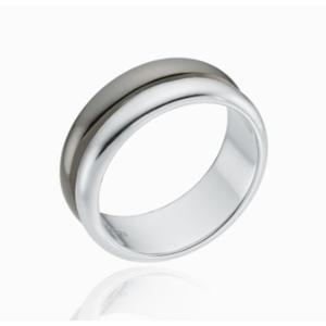 [로이드] 블랙실버 볼륨 더블 엥게이지 7mm 반지 (9호) LLRS54409S