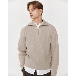 [지오다노] 남자 스티치 목넥 하프집 스웨터 01055913