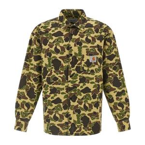 칼하트윕 카모플라주 스톤워시 코튼 셔츠 I033769 2EQ06
