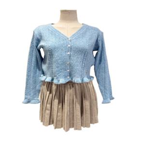 [트위]모혼방 펀칭 프릴 니트 가디건 TNIDFCD008