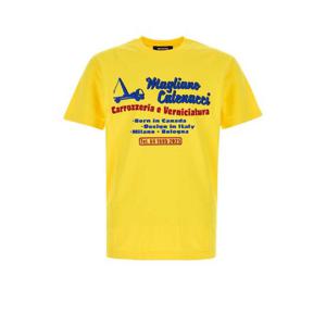 DSQUARED Yellow cotton Dsquared x Magliano t shirt S71GD1594D20035 173