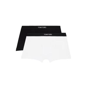 25 FW 톰포드 남성 블랙   화이트 코튼 박서 브리프 세트 252076M216005
