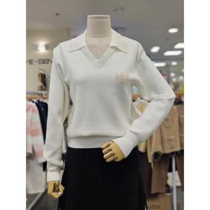 오조크 세이브존01 자수 브이카라 니트 HOTSCWC514P