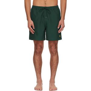 25 FW 칼하트 남성 그린 체이스 스윔 쇼츠 252111M208003