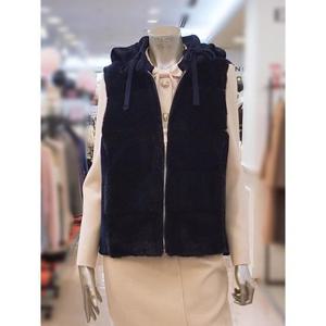 미니멈 세이브존03 미니멈 울 밍크 후드 베스트 AWMYDKRV1600A