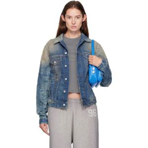 아크네 청자켓 블루 디스트레스 데님 재킷 252129F060008