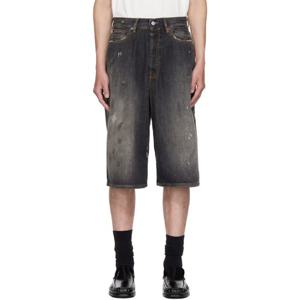 아크네 반바지 블랙 페이딩 워싱 데님 쇼츠 252129M193010