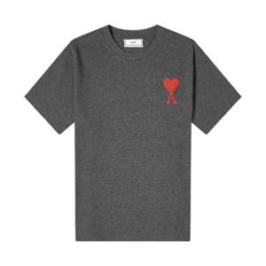 아미 빅 하트 로고 티셔츠 그레이 그리 신 H20HJ134-726-055