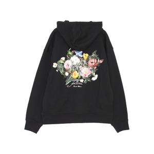 우영미 25FW 플라워 백로고 후드 티셔츠 W253TS36723B