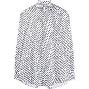 베트멍 올오버 로고 버튼업 셔츠 UE54SH200W WHITE BLACK