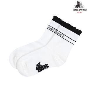 [블랙앤화이트] 여성 프릴포인트 중목 양말 8125LXSC_WHITE