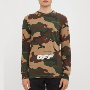 25 FW 오프화이트 로고 디테일 카모 프린트 롱슬리브 티셔츠 카키 OMAB001E181850219901