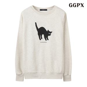 GGPX 프린팅 오버핏 라운드넥 긴팔 티셔츠 (GPCLW017D)