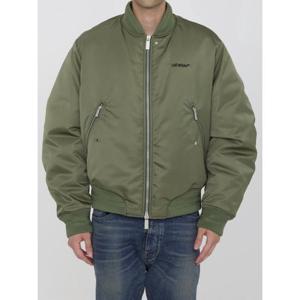 오프화이트 봄버 자켓 OMEH057F24 GREEN