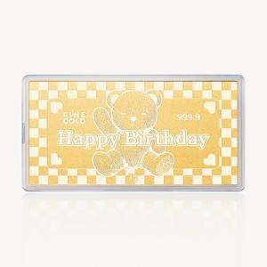 수앤진골드 곰돌이 수표 골드바 24K 순금 1g