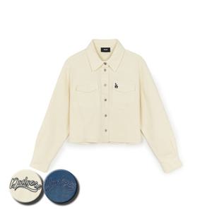 MLB 여성 바시티 로고 크롭 데님 워크셔츠 (3FDRV0154)