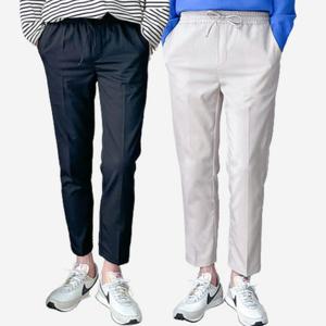 아이에스이랩 / 남여공용 밴딩 빅사이즈 일자핏 커플 슬랙스 I2SL007