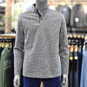 런던포그 세이브존04 잔체크 반집업 긴팔 다크그레이티셔츠 LOWTA950