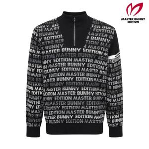 마스터바니  (411E3SR205) 남성 로고 자카드 패턴 하프집업 긴팔 니트