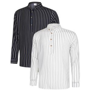 [파파브로] 스트라이프 디자인 헨리넥 셔츠 MS-SHA-Q003