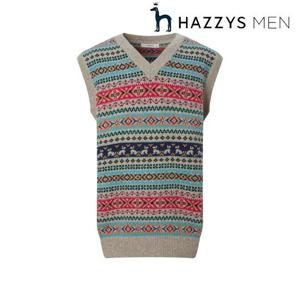 헤지스 남성 (HZSW5D487)  25FW 울 퍼피 페어아일 베스트