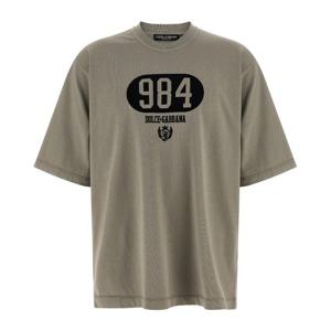 돌체앤가바나 플록 프린트 크루넥 티셔츠 G8PB8TG7M3M N0634