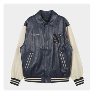 [클라이드]남성 소매배색 인조가죽 베시티 점퍼 FODJP432M