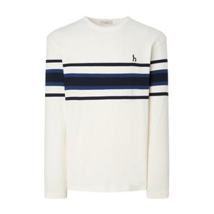 [헤지스]헤지스 화이트 라인배색 면 긴팔티셔츠 WHTS4C343WT